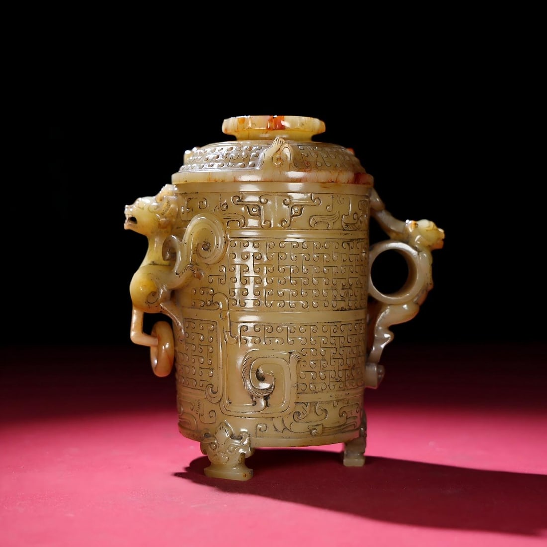 Exquisite antique collection, a Hetian jade cup with full patina and exquisite craftsmanship from a (1 of 9)
