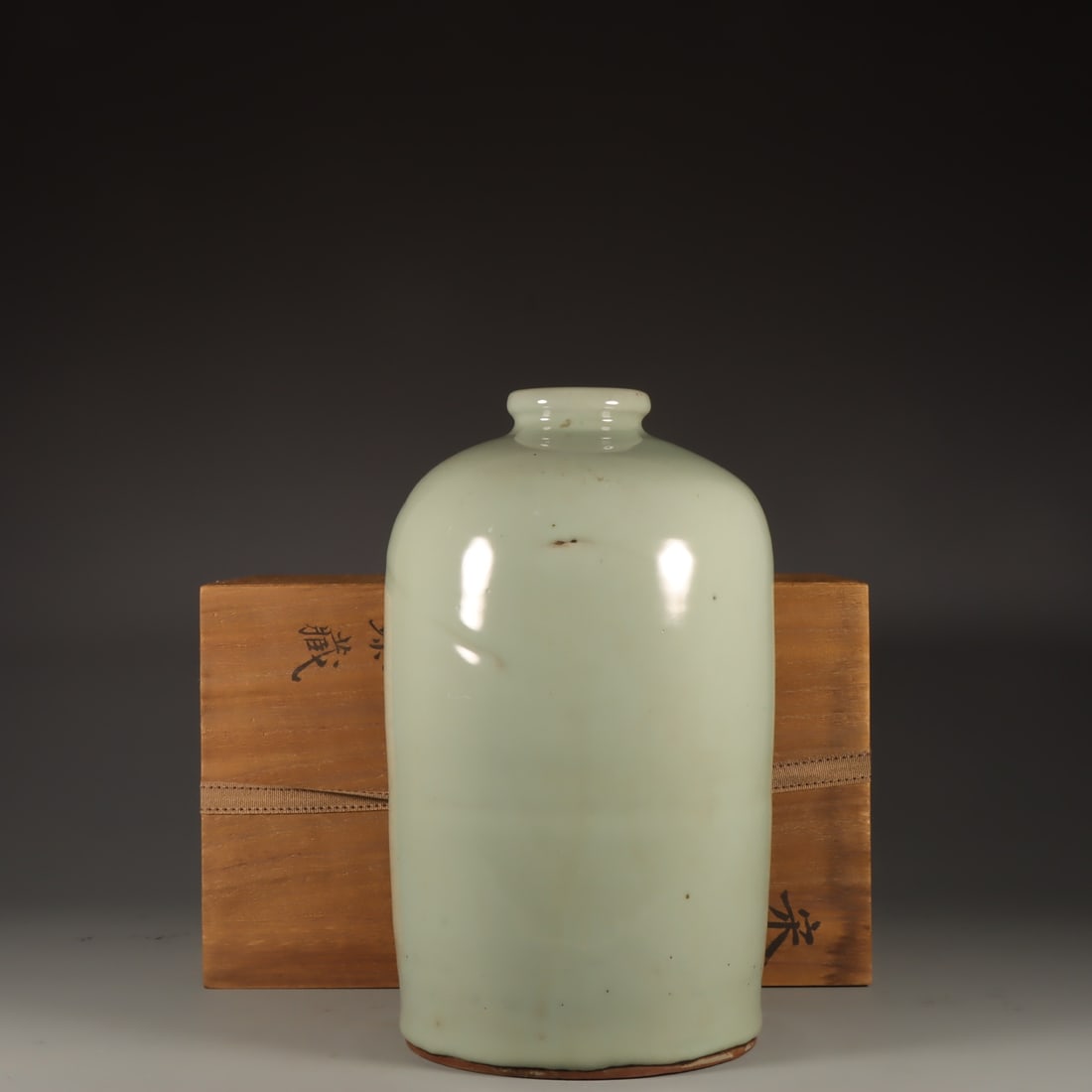 Formerly in the collection of a Song Dynasty official kiln celadon-glazed plum vase (1 of 9)