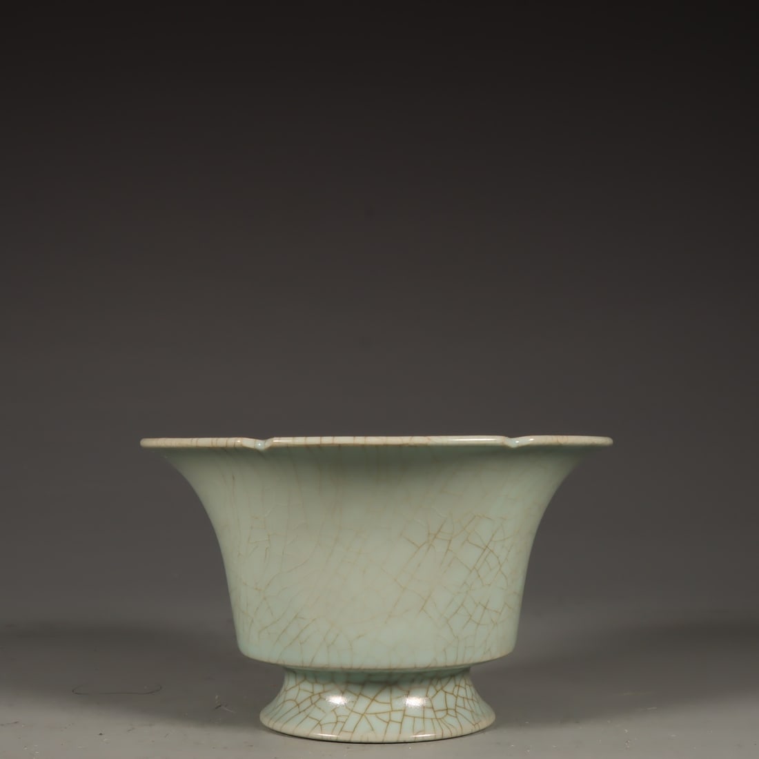 Formerly in the collection of a Song Dynasty Ru ware celadon-glazed stem cup (1 of 8)