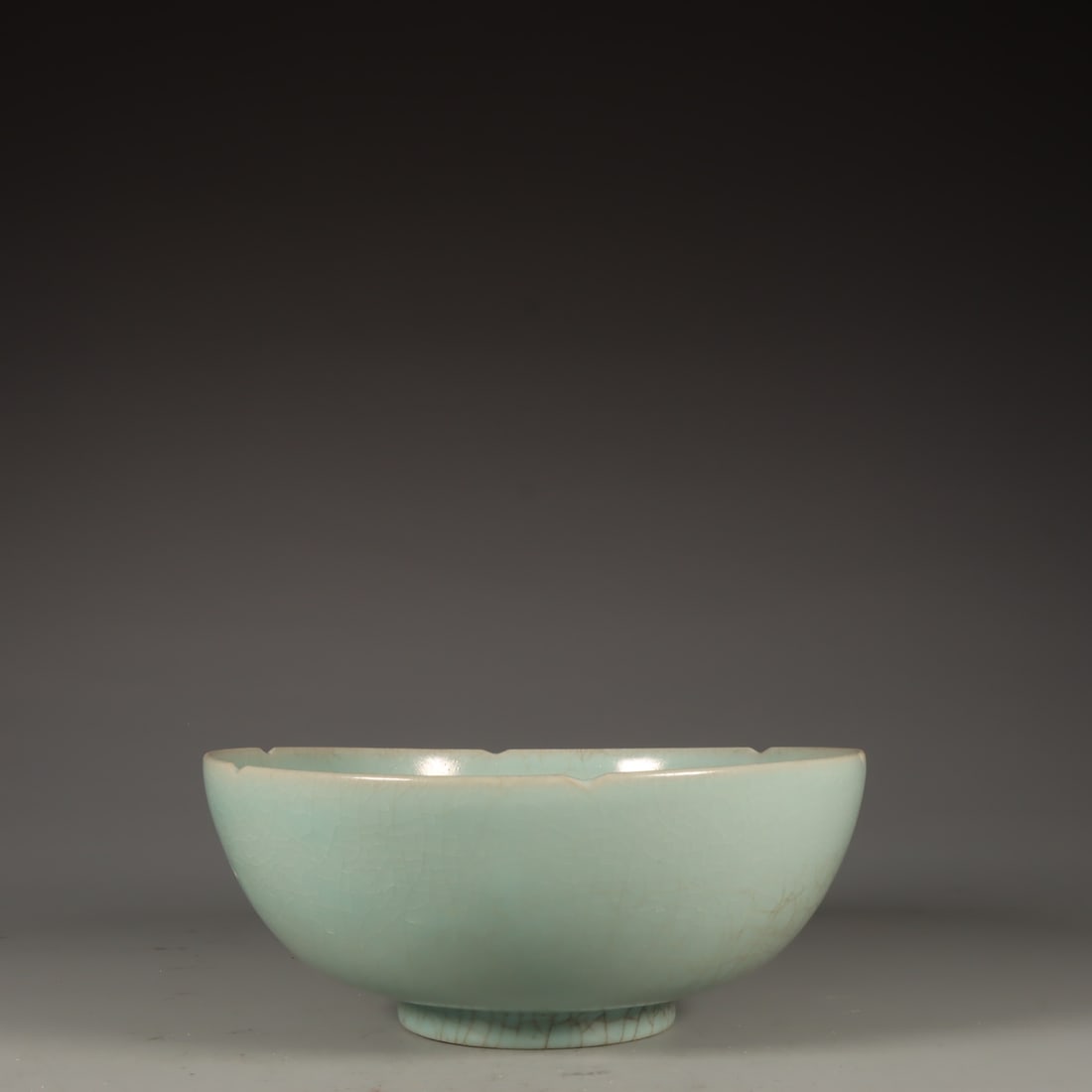 Formerly in the collection of a six-chambered celadon bowl from the Song Dynasty Ru ware kiln. (1 of 9)