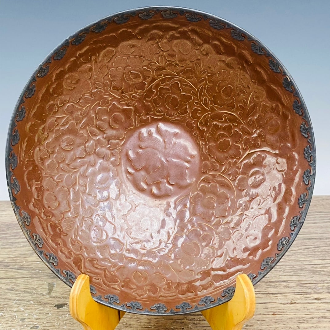 Ding ware purple glaze silver-rimmed bowl (1 of 7)