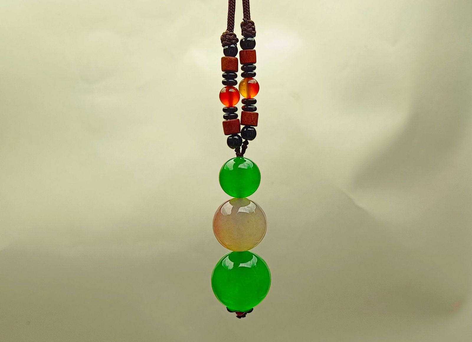 Top-grade Dragon Stone Jadeite Pendant with Auspicious Symbols of Fortune, Prosperity, and Longevity (1 of 4)