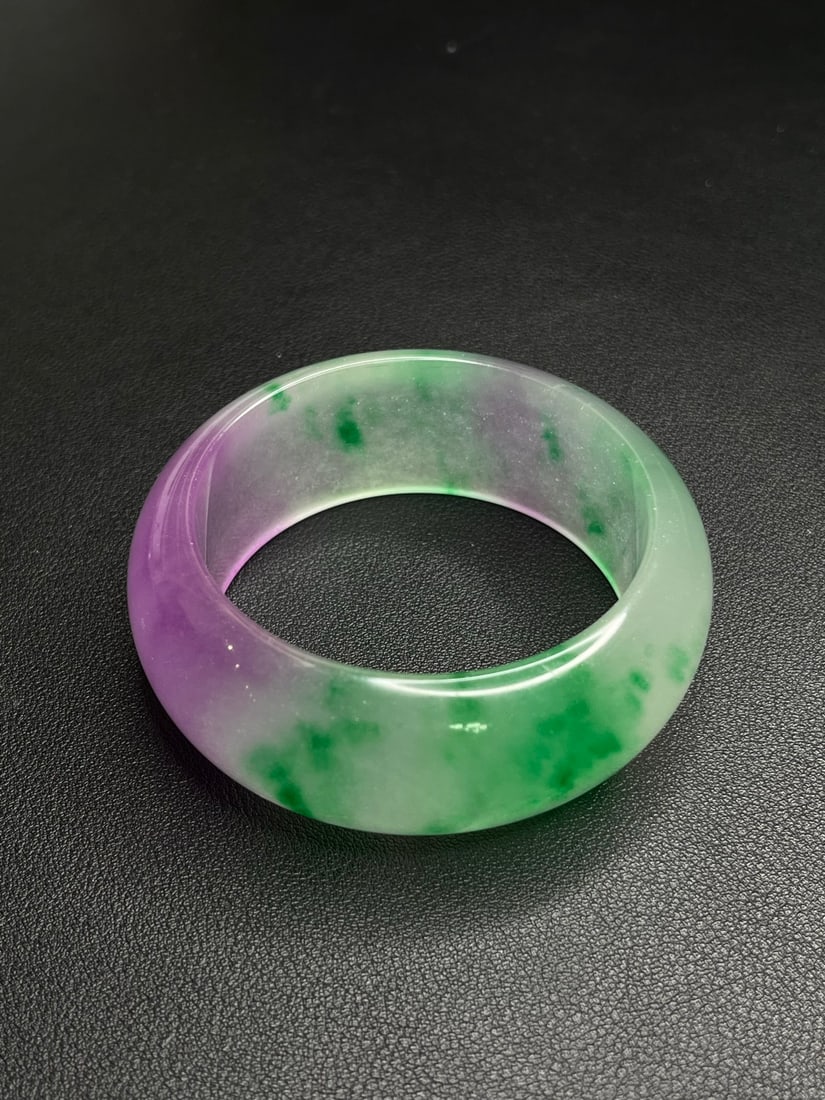 High-ice jadeite wide tire bracelet (1 of 5)