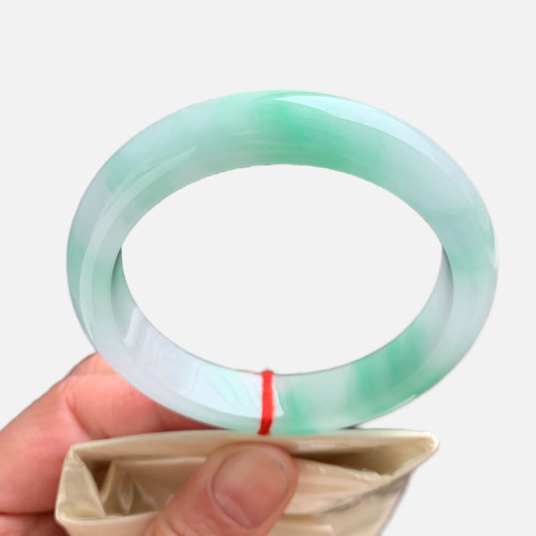 Burmese jadeite bangle with icy green color (1 of 9)
