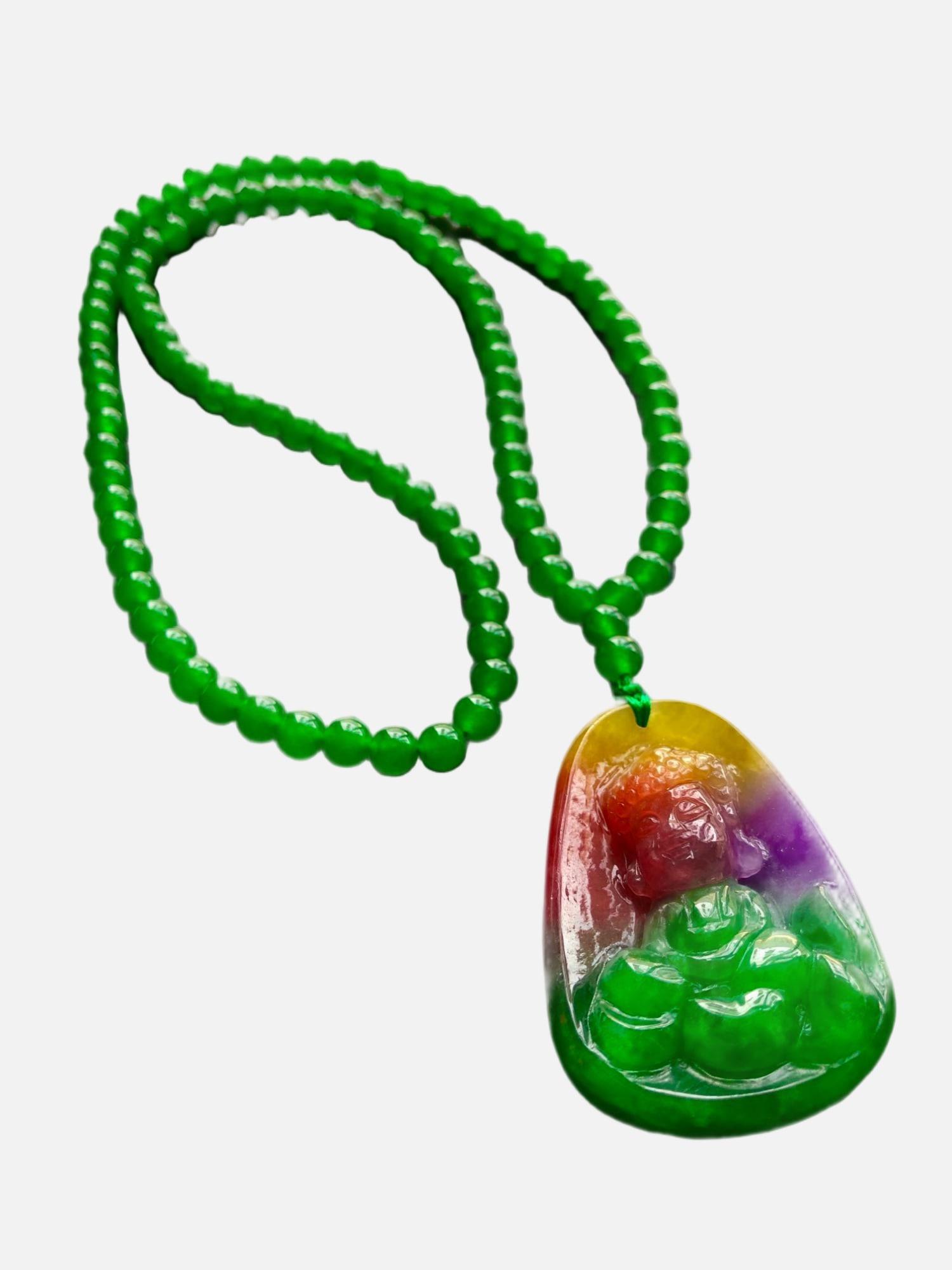 High-Ice Jadeite Colorful Buddha Necklace Pendant (1 of 8)