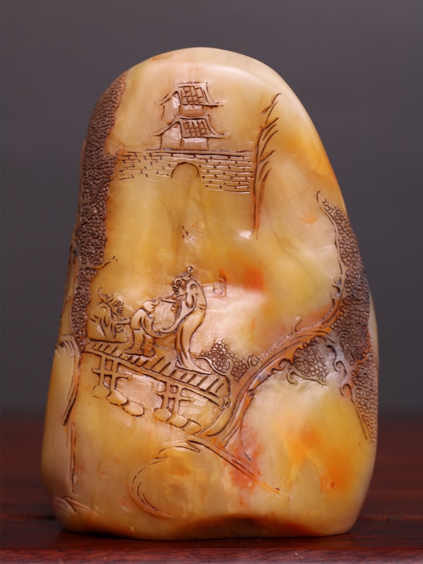 Rare Shoushan stone old seal with relief carving and shallow relief. (1 of 9)