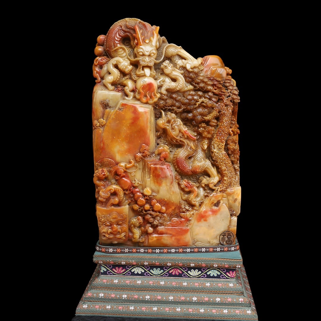 Rare hand-carved Shoushan stone ornament from an old collection (1 of 20)