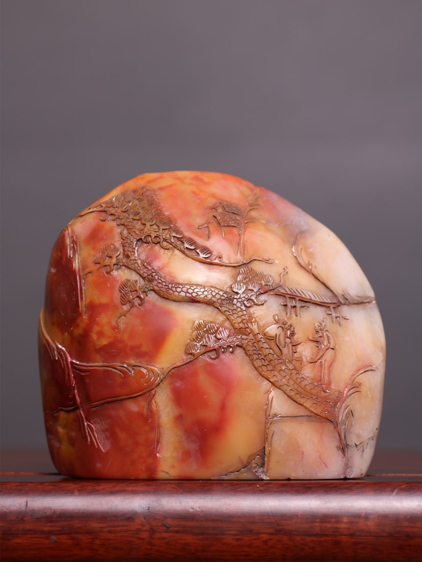 Rare Shoushan stone old seal with relief carving and shallow relief. (1 of 9)