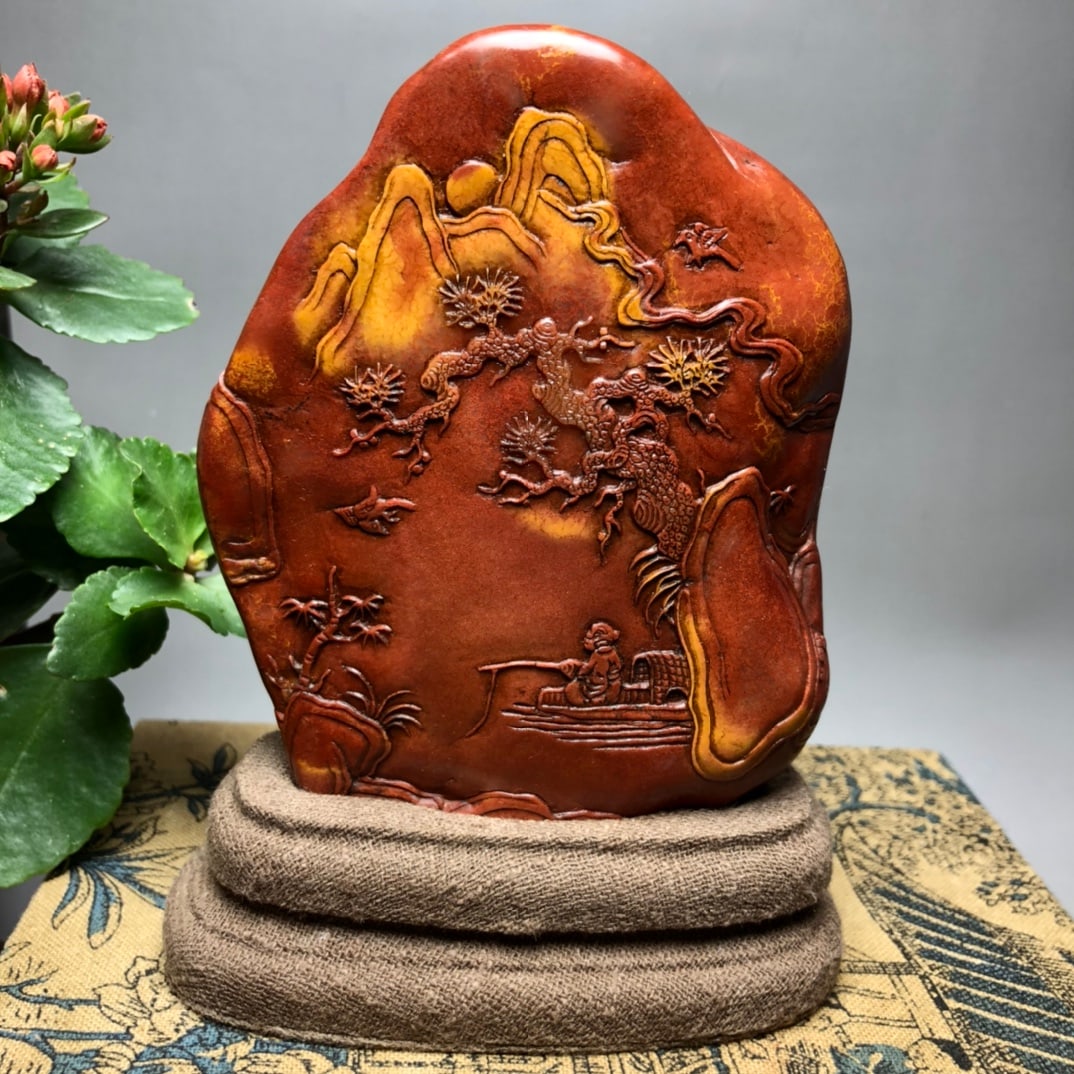 Fine Collection of Shoushan Stone, Gaoshan Cinnabar Red Ornament (1 of 9)