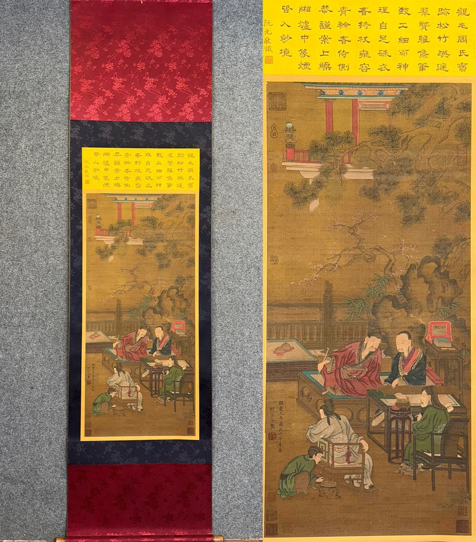 Yan Liben: Yan Liben, silk painting, size 52 x 135 cm Provenance:Private Estate, San Diego, California. Our dedicated team expertly handles both domestic and global shipping arrangements.We also offer CONSOLIDAT