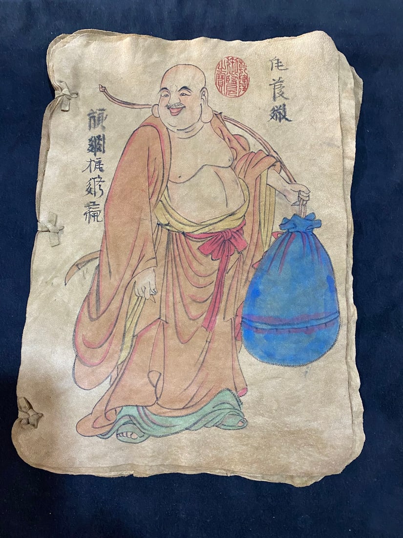 Fine sheepskin paintings: Exquisite sheepskin paintings, purely hand-painted, actual product photos - 1 book (10 sheets) Material: sheepskin Dimensions: Approximately 42cm x 32cm (length x width) Provenance:Private