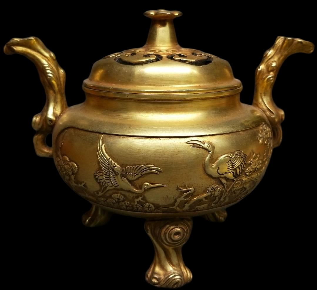 Gold-plated bronze incense burner (1 of 8)