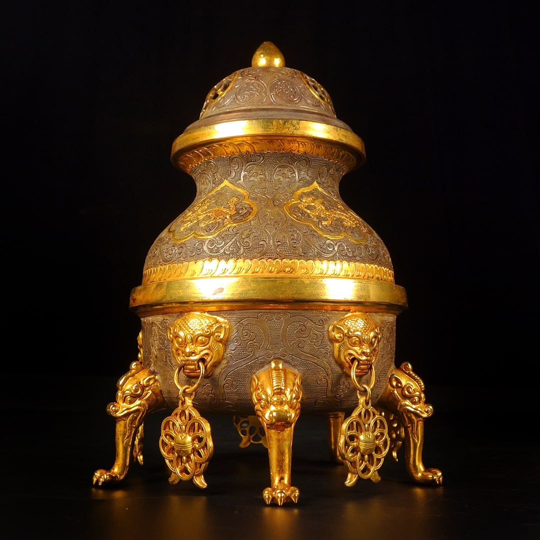This is a rare, handcrafted incense burner with intricate engraving details, crafted entirely by (1 of 9)
