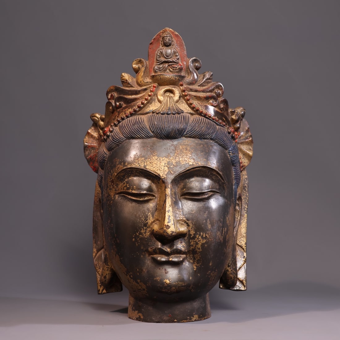 This exquisite pure copper gilded Buddha statue features a Guanyin head with a regular and robust (1 of 9)