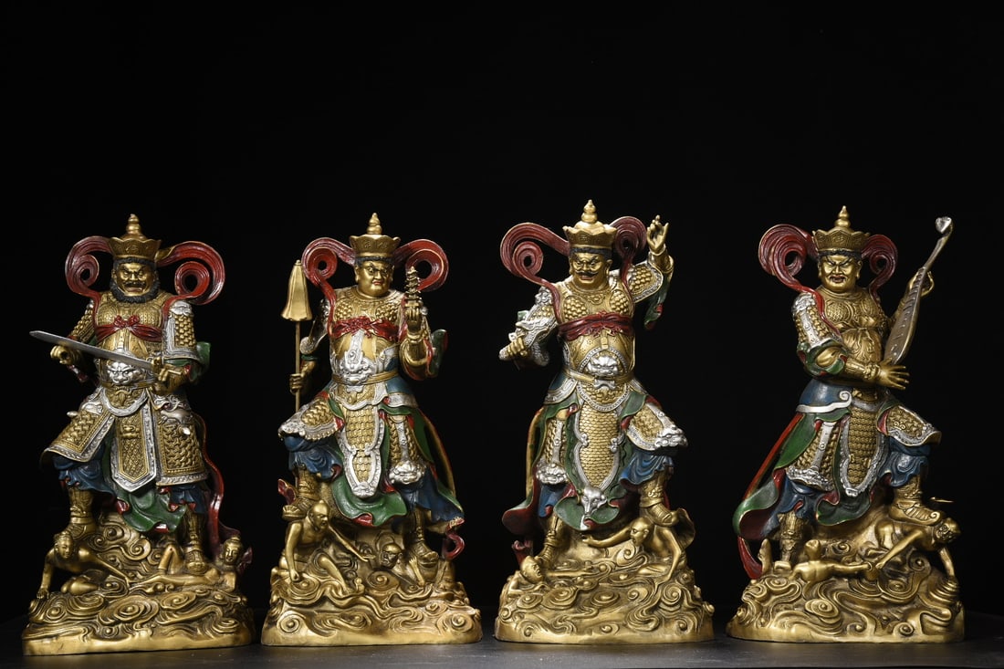 Copper-gilded painted statues of the Four Heavenly Kings (1 of 9)