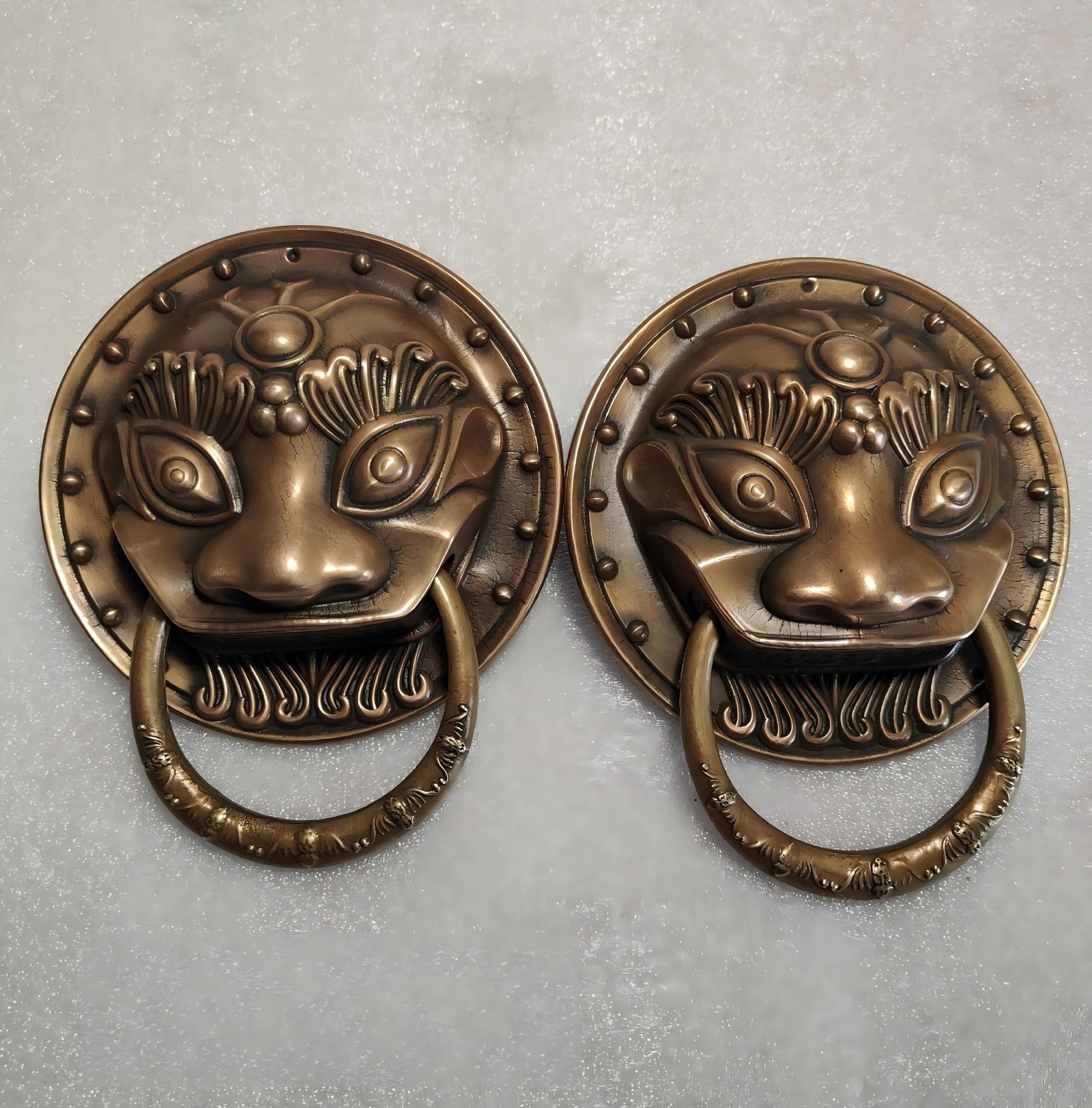 Door God Brass Handles (1 of 9)