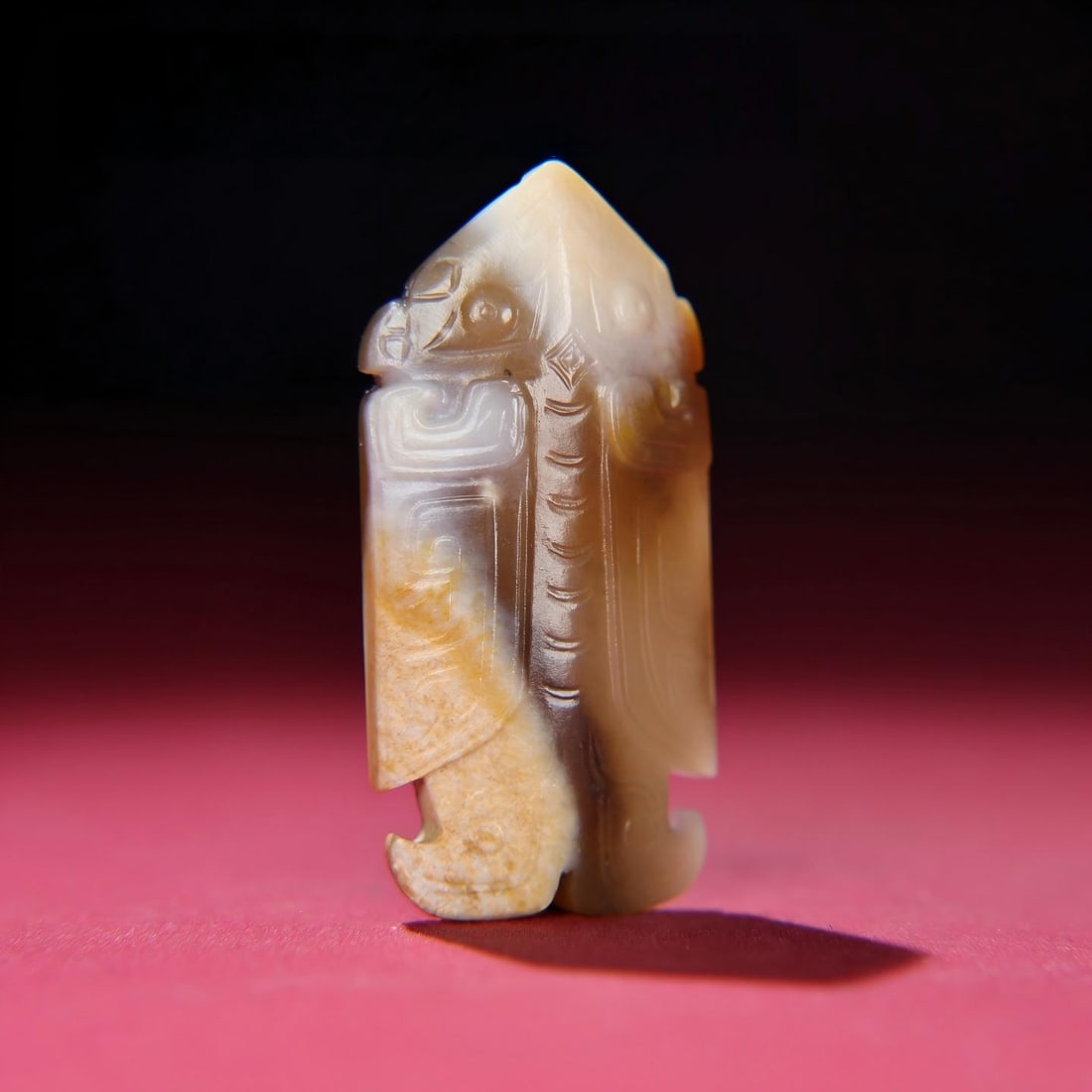Exquisite antique, Hetian jade bird pendant with full patina from mature pit. (1 of 9)
