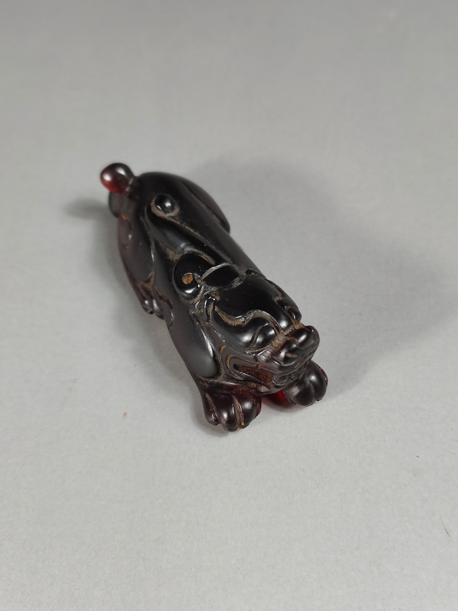 Antique Ruby Chi Tiger Handle - 3