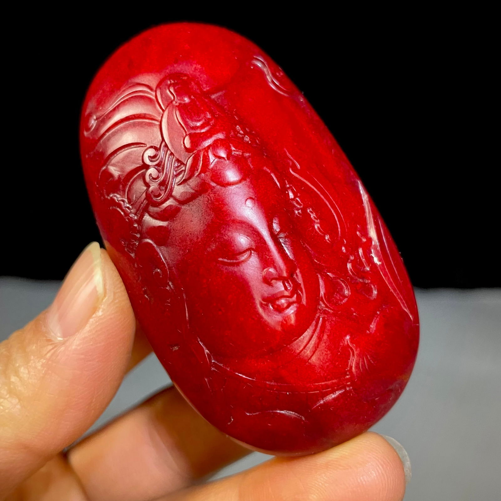 Treasured Hetian jade red jade raw stone hand-held piece (1 of 5)