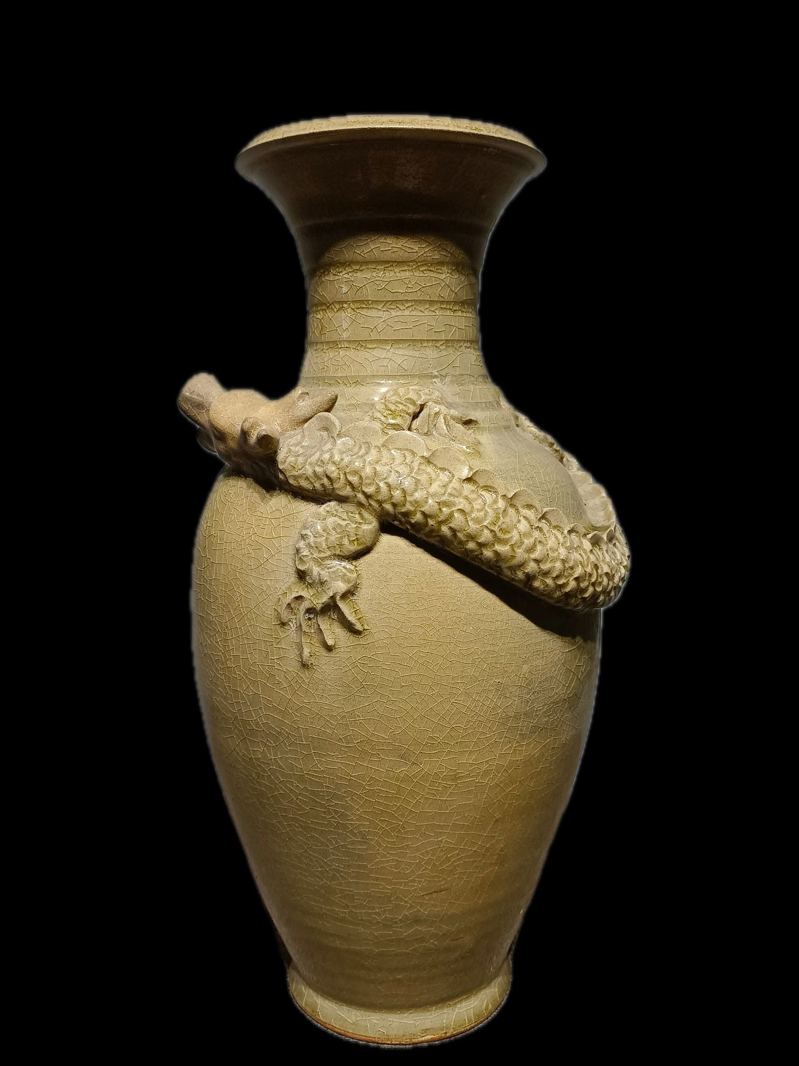 Two Yue ware dragon relief vases (1 of 8)