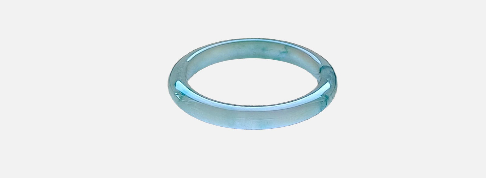 Dragon Stone Type Flat Strip Jadeite Bangle with Floating Flower Pattern (1 of 8)