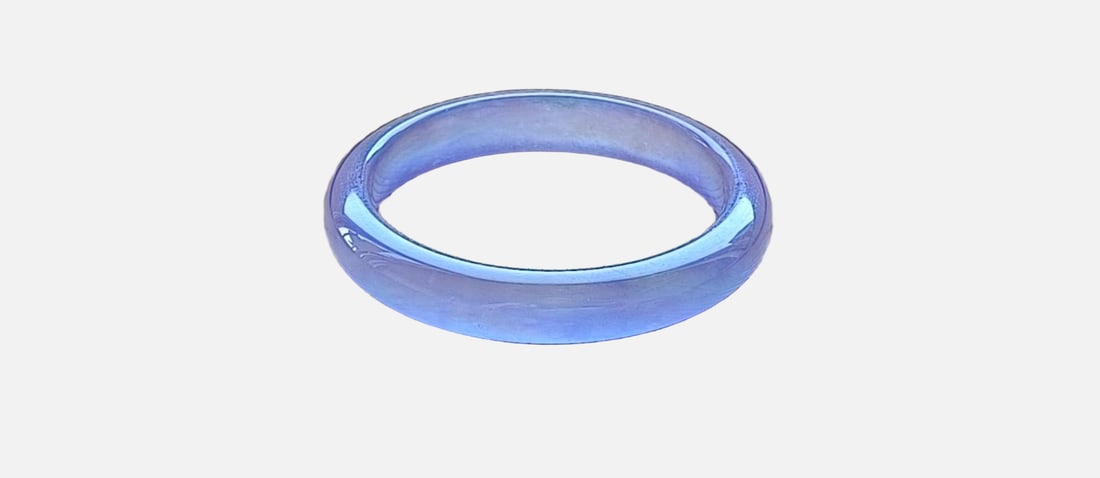 A top-grade dragon stone type flat strip violet jadeite bangle (1 of 6)