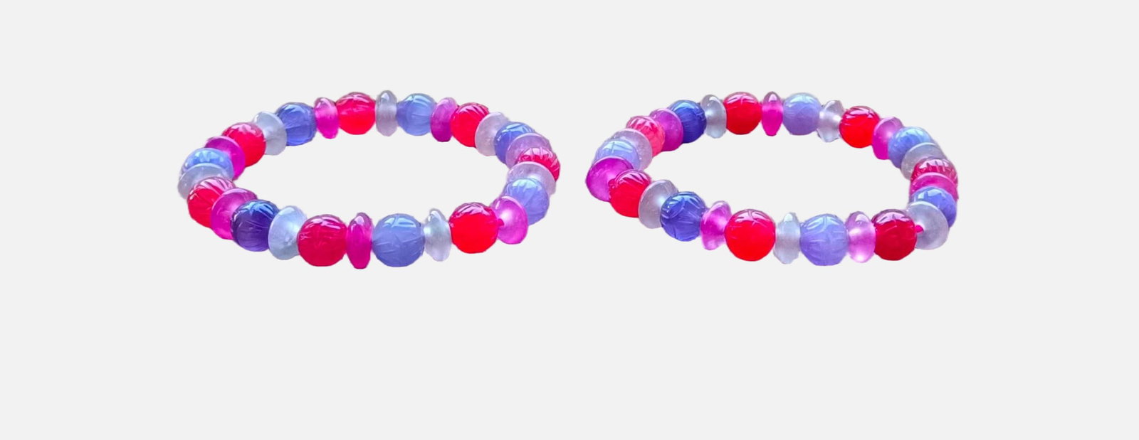 A pair of top-grade glass-type multicolored jadeite bracelets (1 of 6)