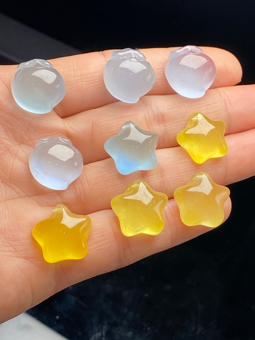 Jadeite Icy Blue Water "Peach Tip" Pendant (1 of 9)