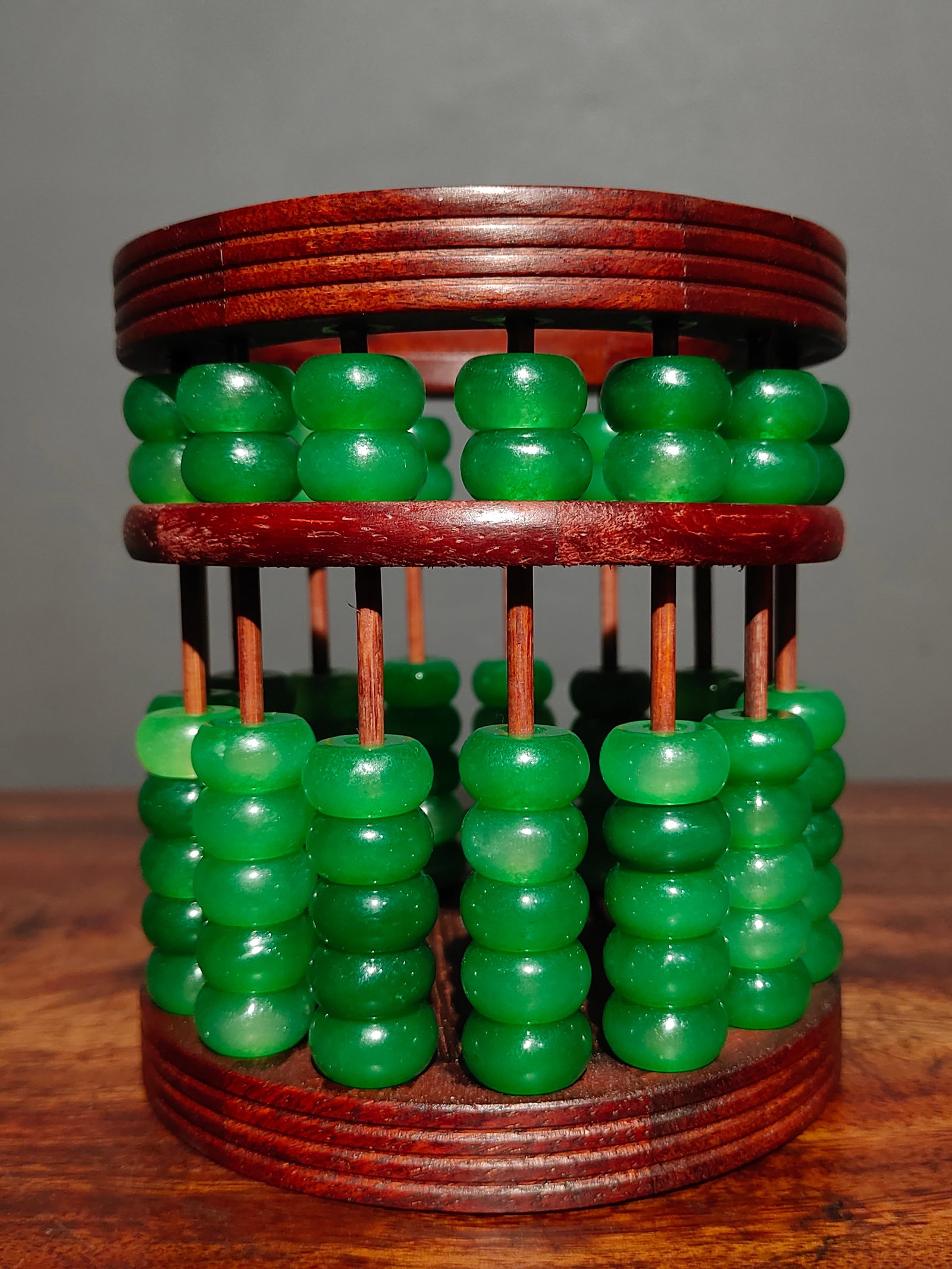 Treasured antique rosewood and jade pen holder, abacus, study pen holder, stationery, and decorative (1 of 9)
