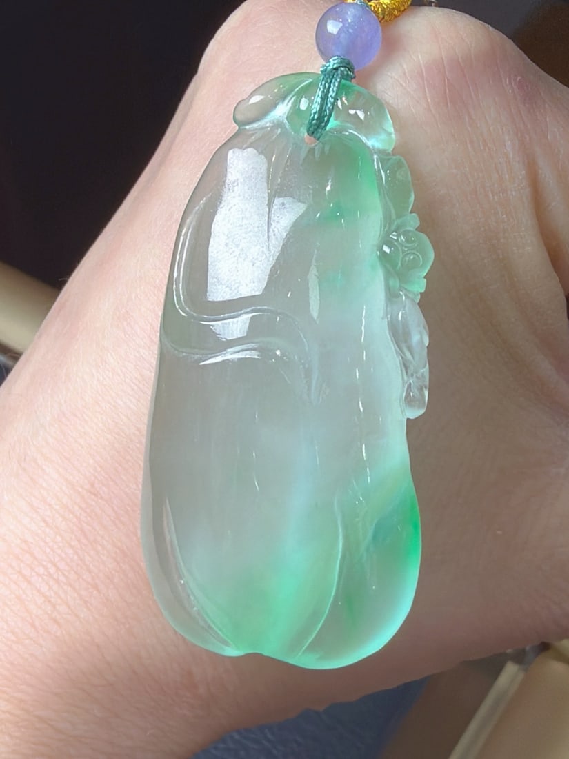 Jadeite Icy Green Gourd Pendant (1 of 9)