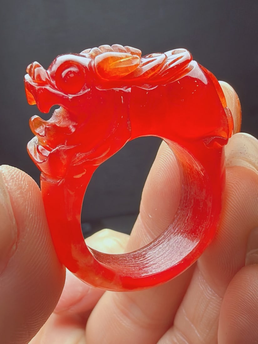 Jadeite Icy Red Jadeite Thumb Ring (1 of 9)