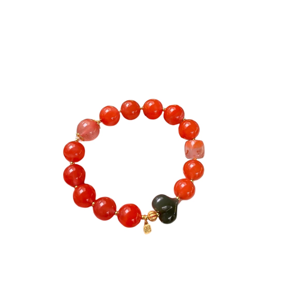 Natural Sichuan Red Agate Cherry Red Single-Strand Bracelet (1 of 6)