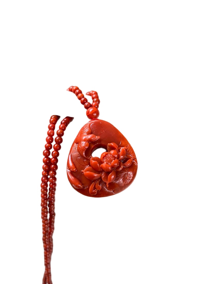 Natural Sichuan Red Agate Pendant with Full Color and Texture (1 of 6)