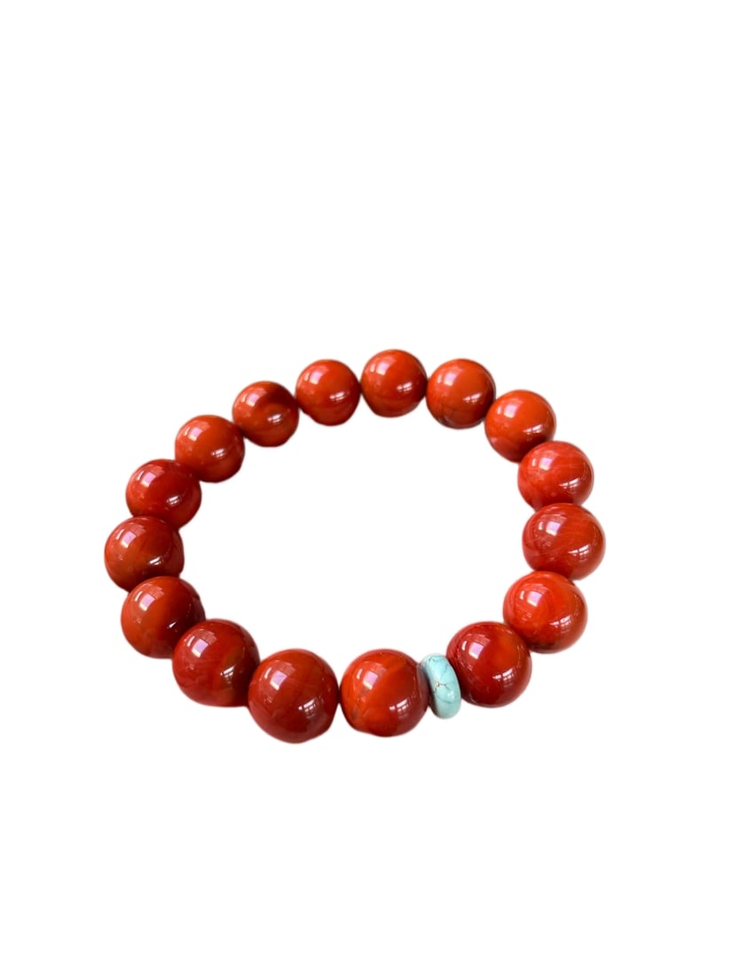Natural Sichuan Red Persimmon Single-Stroke Bracelet (1 of 6)