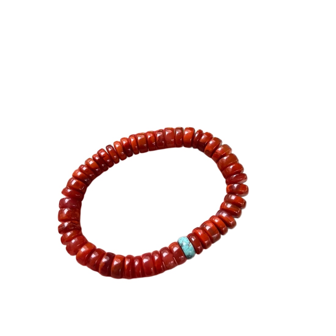 Natural Wasi material Southern Red Agate Ox Blood Flame Pattern Coiled Single-Strand Bracelet (1 of 5)