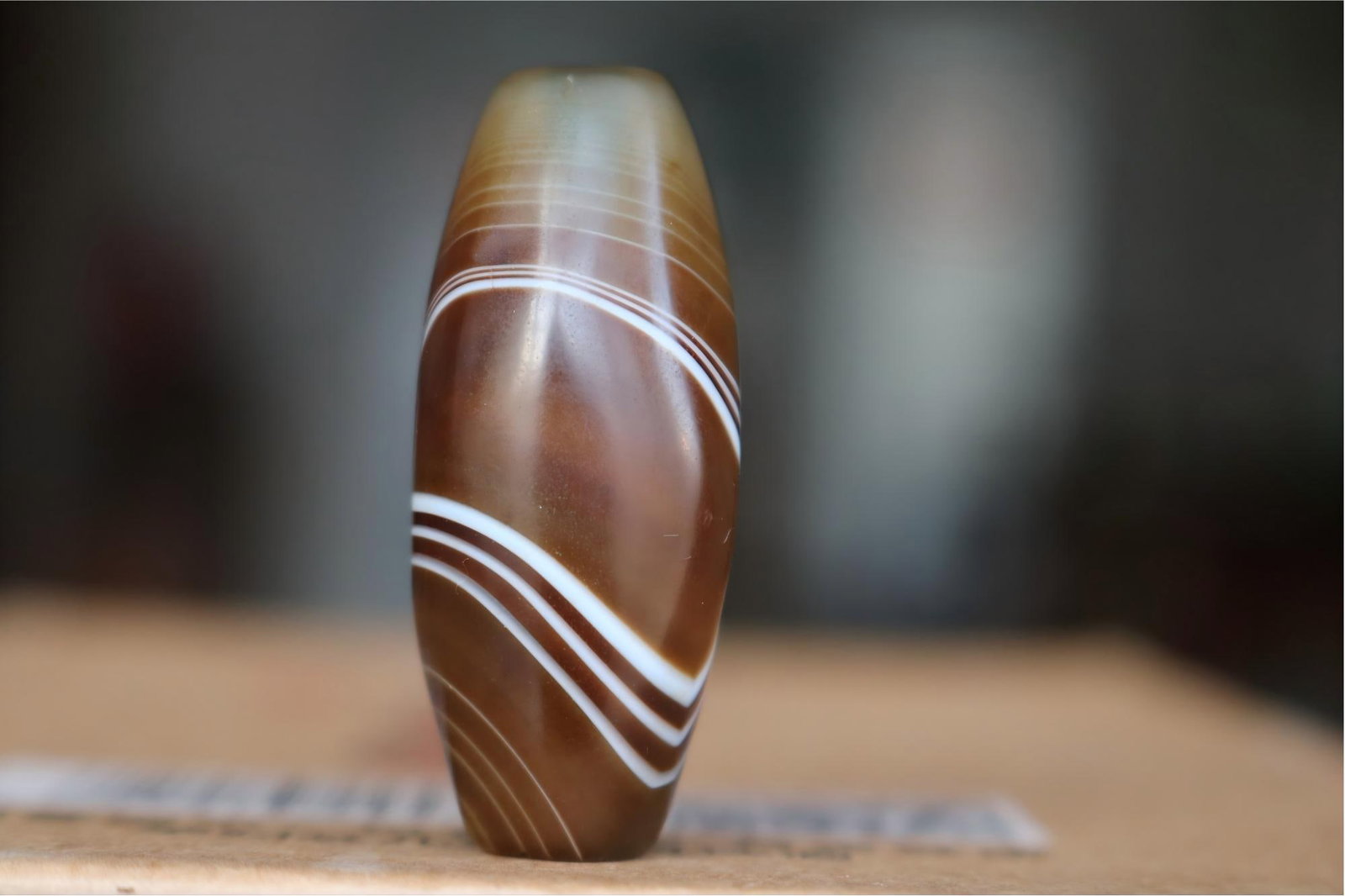 A Cloisonne agate dzi bead with unique patterns and auspicious meaning. (1 of 9)