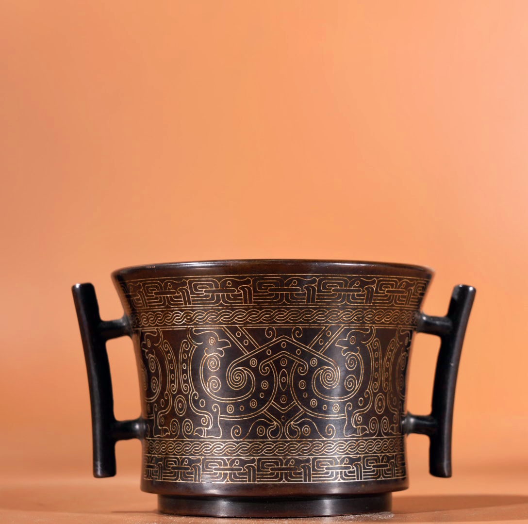 Exquisite Purple Copper Inlaid Silver Filament Incense Burner (1 of 9)