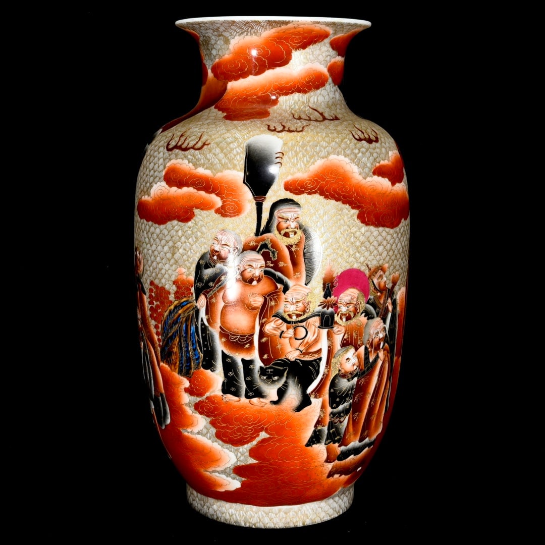 Qing Dynasty Qianlong Cloisonne Enamel Bottle with Figural Scene Design: A Qing Dynasty Qianlong period Cloisonne enamel vase with figure and story design, 41 x 24 cm Provenance:Private collection, Southern California. Our dedicated team expertly handles both domestic and
