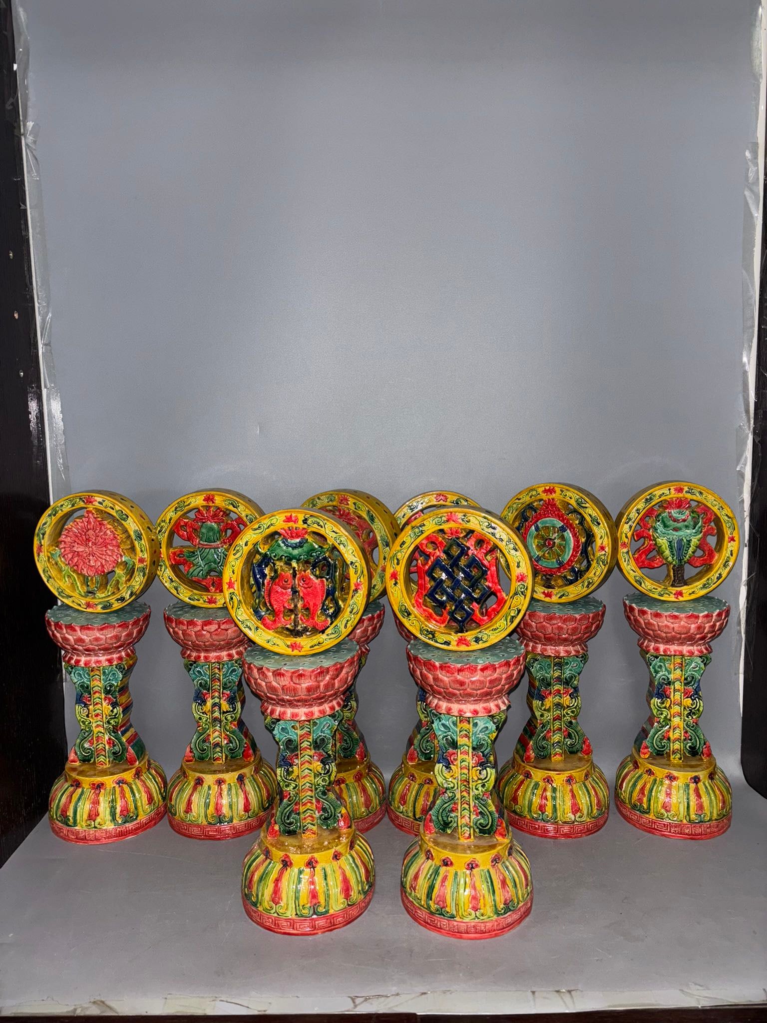 Five-color Eight Treasures Pattern Ornament from the Qianlong Period of the Qing Dynasty (1 of 9)