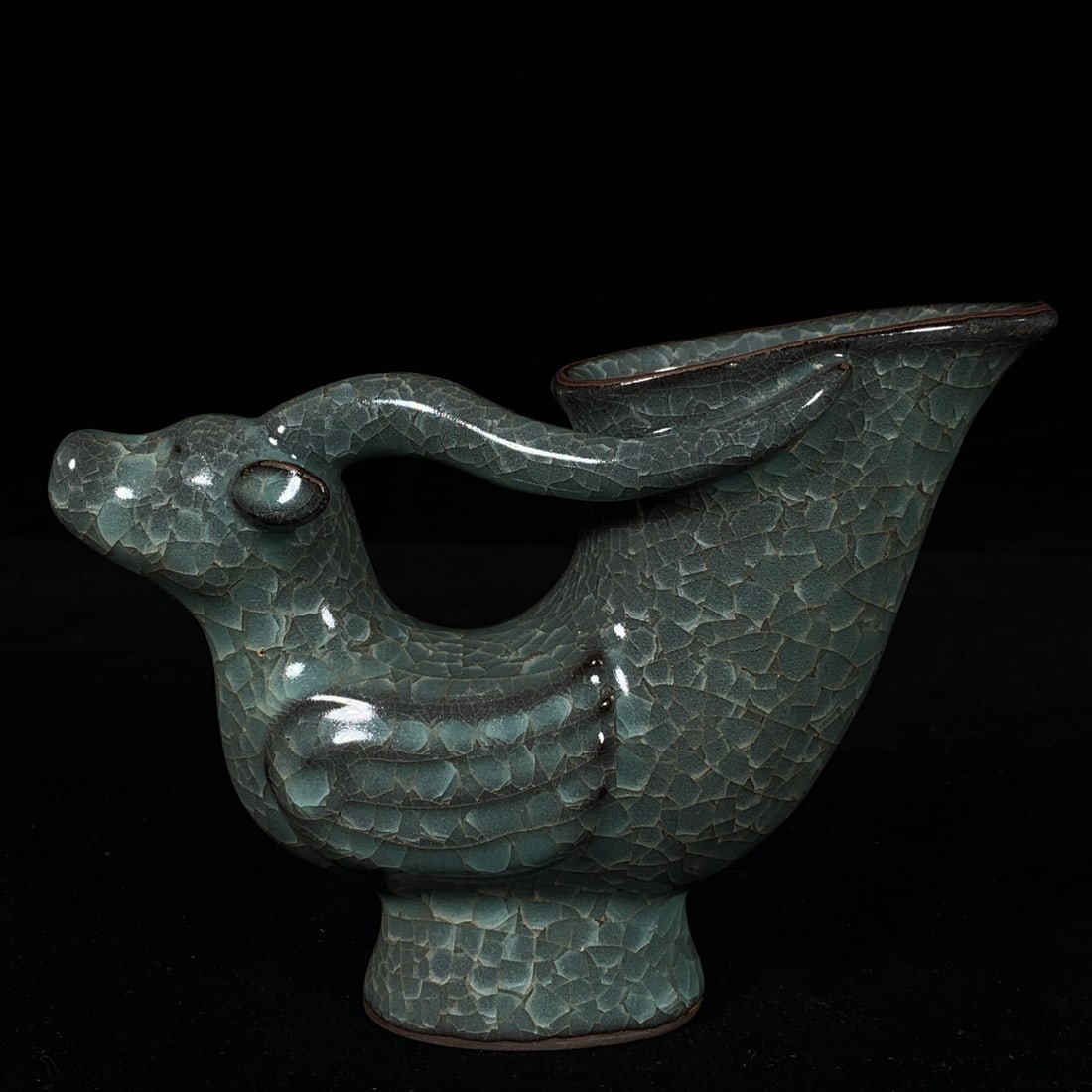 Song Dynasty Official Kiln Ice Crack Pattern Beast Head Vase (1 of 9)