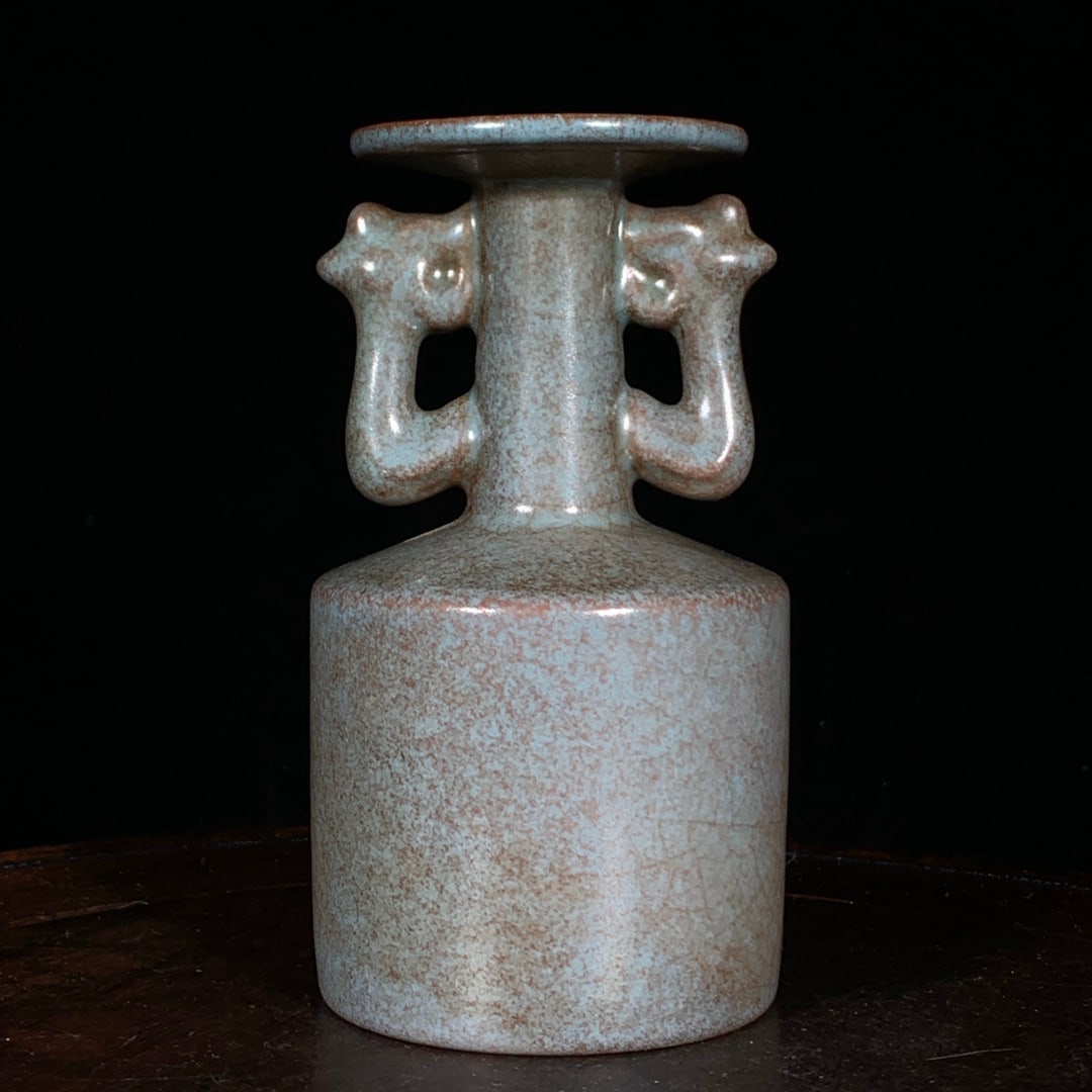 Song Dynasty Ru Ware Double Phoenix Ear Vase (1 of 9)