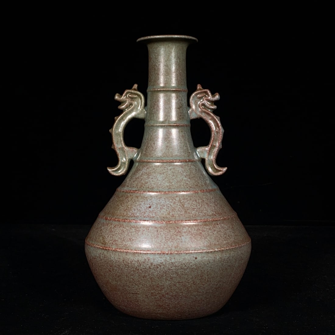 Song Dynasty Ru Ware Double-eared Vase with String Pattern (1 of 9)