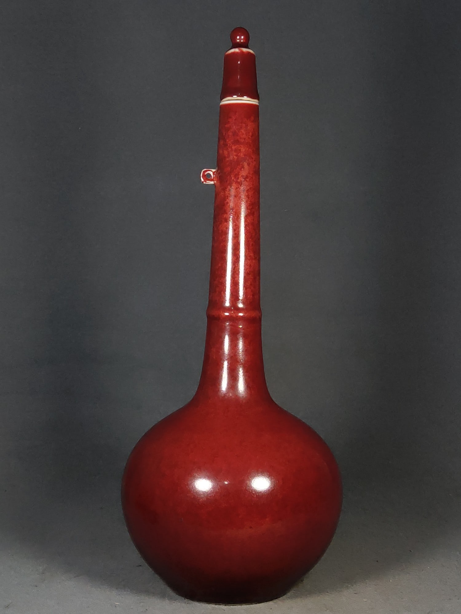 Yongle Period Sacrificial Red Glazed Long-Necked Vase (1 of 7)