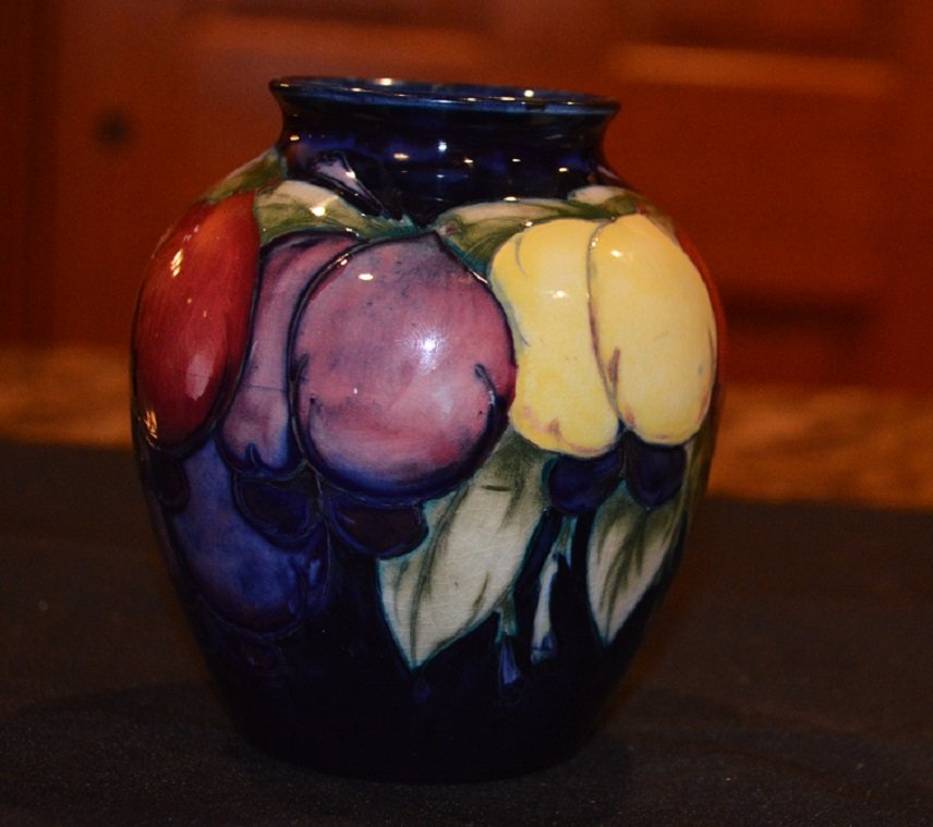 Moorcroft England Fruit Design 4" Tall Vase- Early (1 of 4)