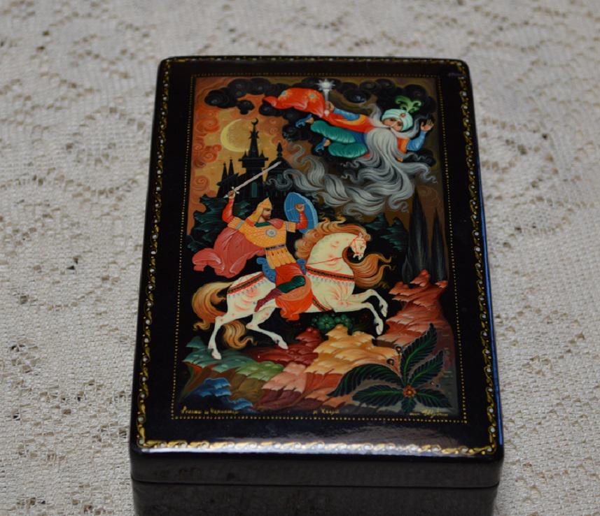 2 USSR Russian Lacquer Boxes, and book- circa 1980's (1 of 6)