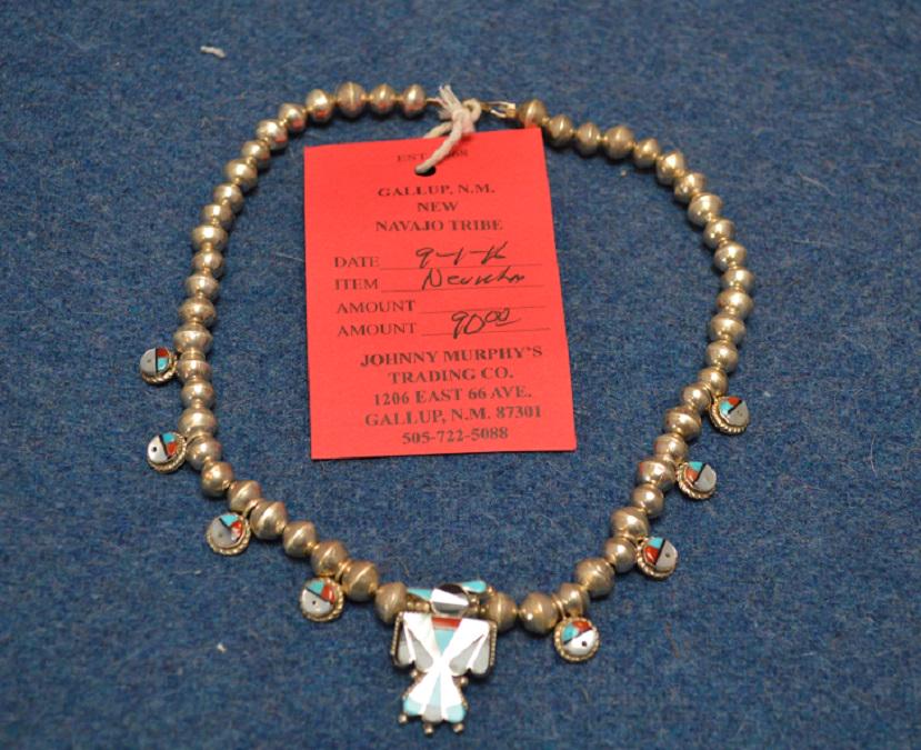 Native American Zuni Necklace, Sunface & Thunderbird (1 of 5)