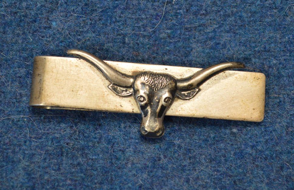 Longhorn Steer head Sterling Money Clip-Tie Clip (1 of 3)