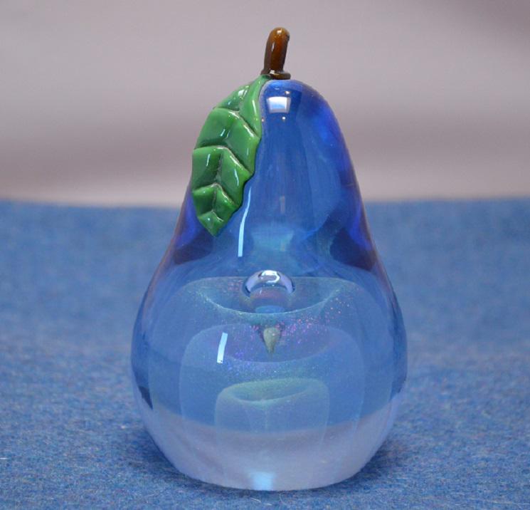 1980's Orient & Flume Blown Pear Paperweight, 5" high- (1 of 3)