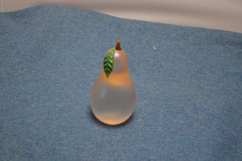 Orient & Flume 1980's Pear Paperweight, Orange sheen (1 of 3)