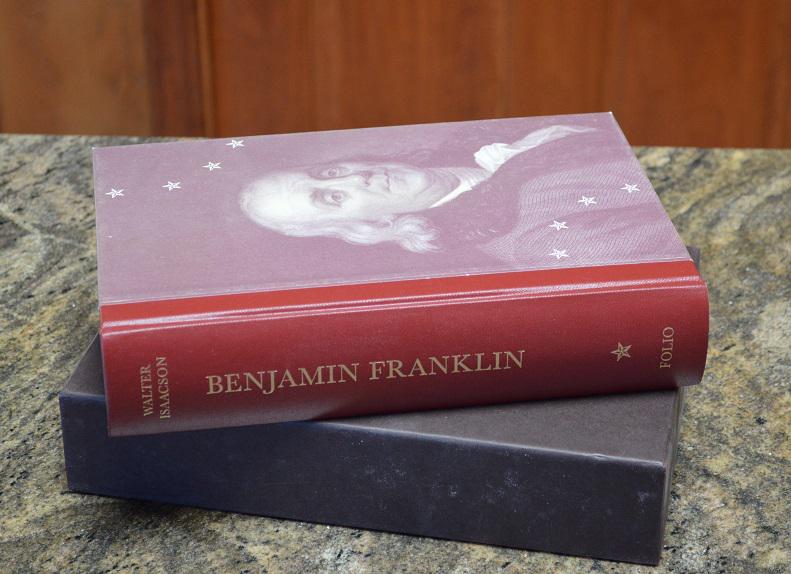 Folio Society- Benjamin Franklin with Slipcase: Nice 2008 Folio Society Benjamin Franklin by Walter Isaacson, good condition, Shipping Media Mail for $6